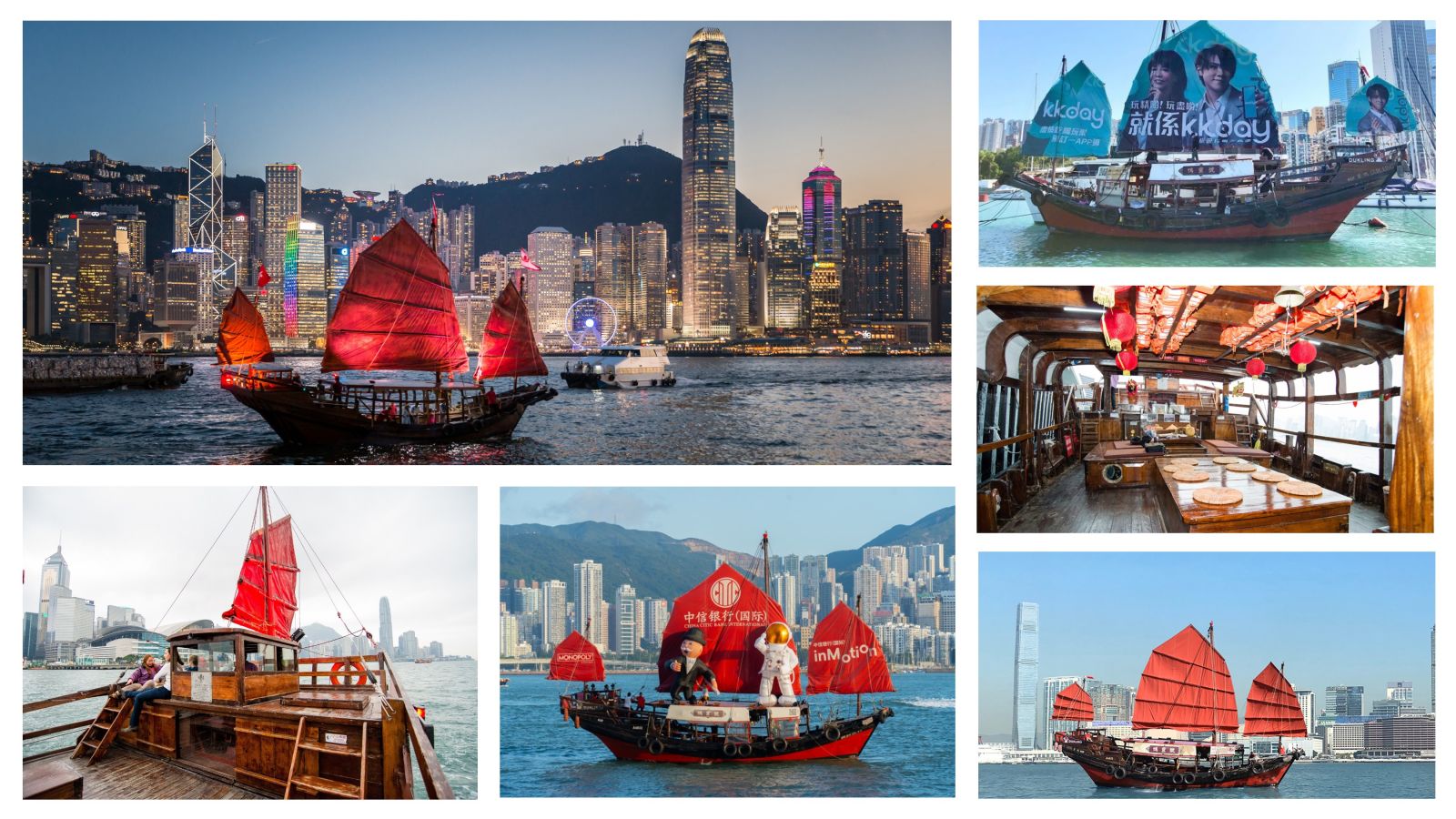 Dukling Victoria Harbour sails with advertisements